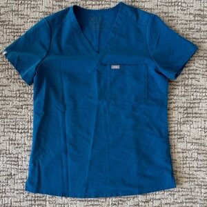 Figs Catarina Teal Scrub Top
